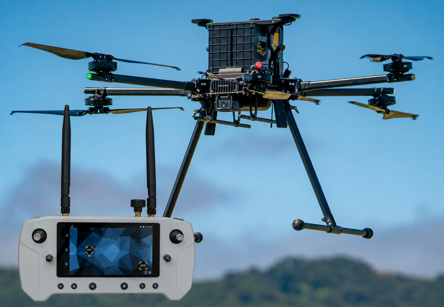 Inspired Flight IF1200A Hexacopter with GS-ONE Ground Control Station (NDAA BLUE UAS)